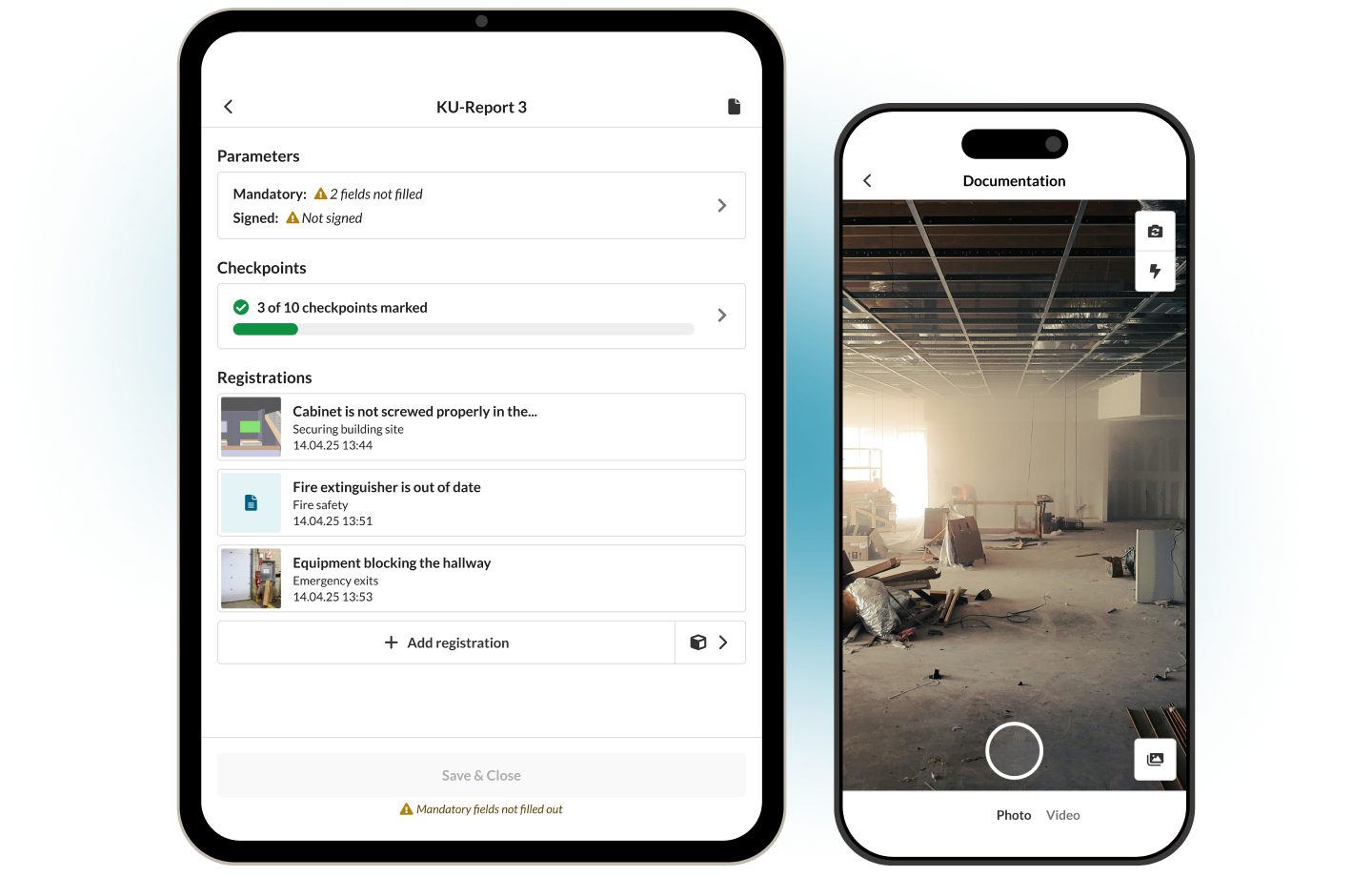 Interaxo Capture on tablet and mobile device
