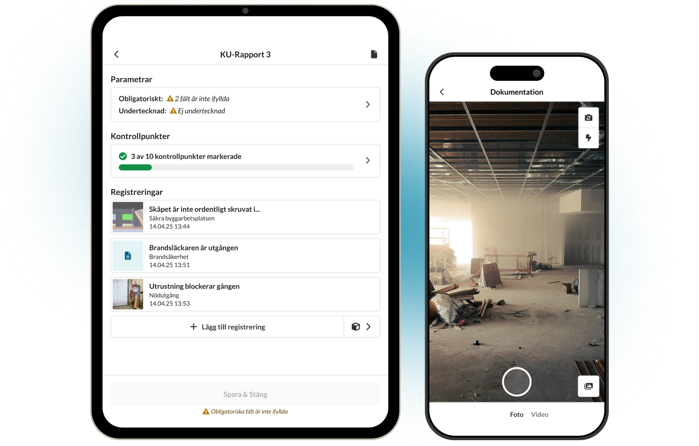Interaxo Capture på surfplatta och mobiltelefon