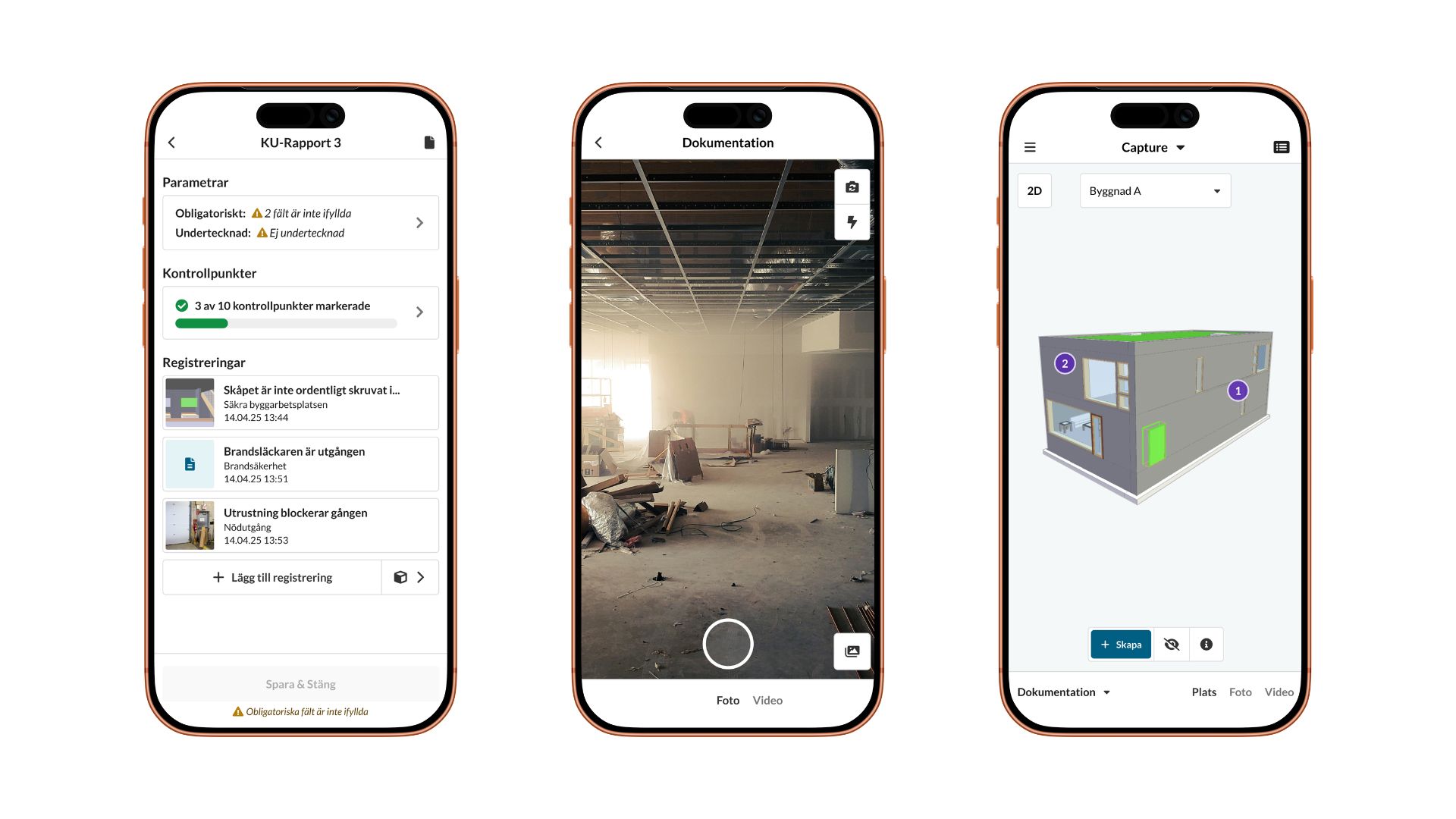 Interaxo Capture-appen på smarttelefon