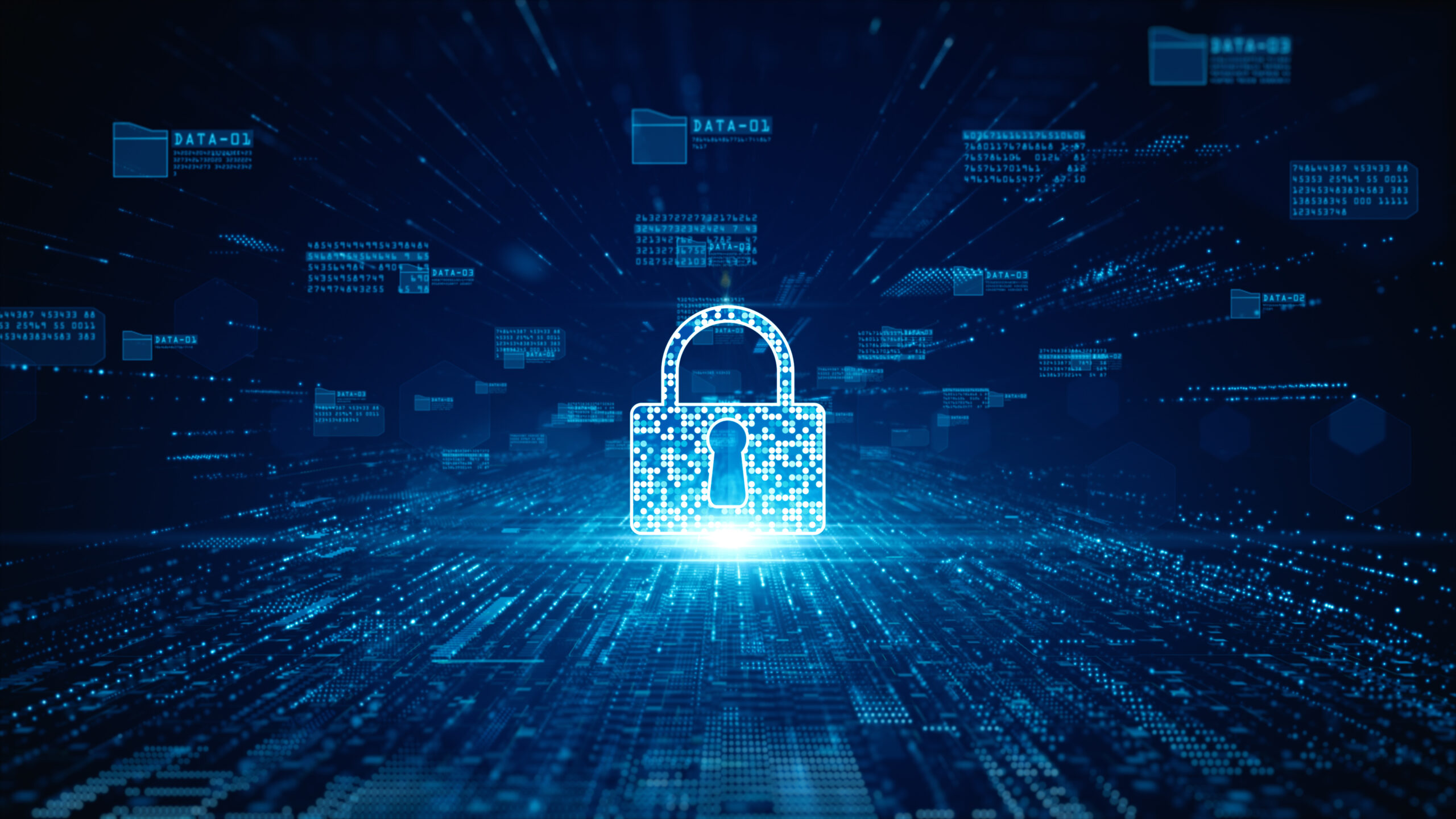 Lock Icon cyber security of digital data network protection. High speed connection data analysis. Technology data network conveying connectivity background concept. Steinar Svinø, CEO i Tribia